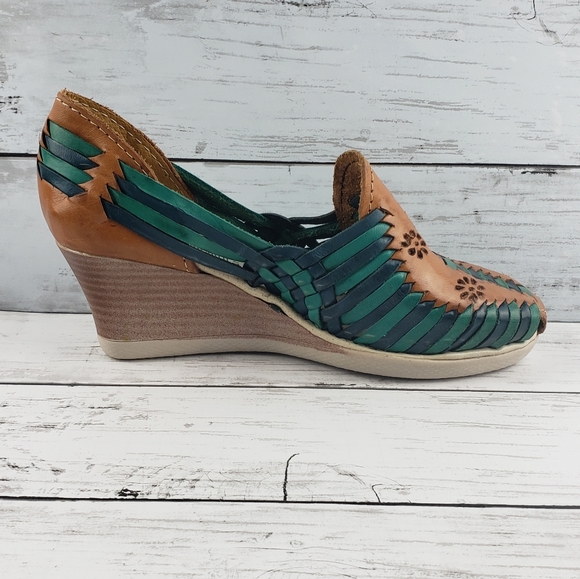 ZAACHILA Mexican Huarache wedge sandals 7 - Picture 8 of 12